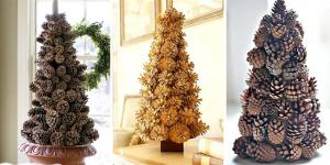 New Year's topiary from cones: a winter souvenir Creating a topiary from cones and acorns